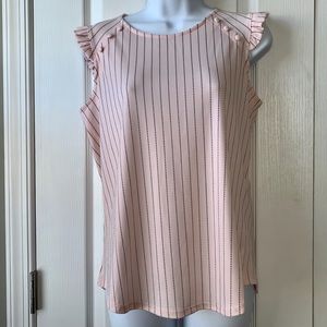Adrianna Papell Pink Striped Blouse